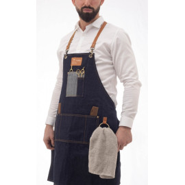 Delantal barbero vaquero piel Muster
